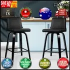 Artiss Set of 2 Wooden PU Leather Bar Stool Black Solid Material High Quality