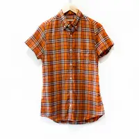在飛比找蝦皮商城精選優惠-BURBERRY BRIT 經典格紋短袖襯衫 橘色 100%