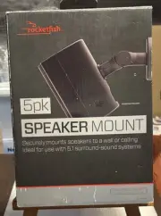NEW! Rocketfish Tilting Wall Mounts Small Speaker Mounts 5-Pack RF-HSWM5B Black