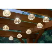 Hampton Bay 10 ft. Outdoor/Indoor Plug-In Round Globe LED Rattan String Light