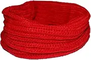 [TEMPNAP] Women Warm One Circle Knit Wool Blend Scarf Thick Neckerchief Red Stylish and Comfortable Accessory for Daily Wear Unisex Design for Cold Weather