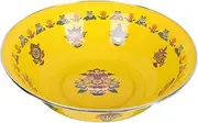Enamel Basin Vintage Washing Basin Kitchen Bowl Egg Beating Bowl Plate Dish for Noodles Salad Fruit Ramen /758 (Color : Yellow)