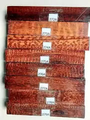 8 pcs 1" x 1" x 6" Figured Snakewood turnings
