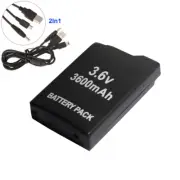 Battery +2in1 Data Charge Cable For Sony PSP 1000 1001 1002 1003 1004 3600mAh