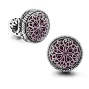 Platinum Plated Silver Cufflinks for Men Vintage Floral Celtic Knot Design, P...