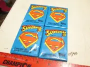 Superman II Unopened Wax Pack Lot [4] 44 Cards, 4 Stickers,4 Gum,4 Wrappers