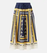 [La DoubleJ] La DoubleJ Printed cotton poplin midi skirt UK 12 multicoloured