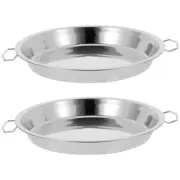 2 Pcs Double Ear Steaming Plate Steamer Tray Rice Cooling Noodle