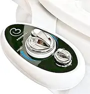 BOSS BIDET LUXURY - cleans your bottom in 1.3 seconds. Aesthetic design, 10-minute installation. Freshwater sprayer, nonelectric, mechanical. Dual nozzles, self-cleaning, unisex, White black