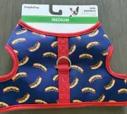 Simply Dog NAVY WITH RED TIM "HOT DOGS" HARNESS Puppy/Dog -MEDIUM