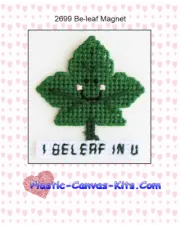 Be-Leaf Magnet-Plastic Canvas Pattern or Kit