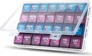 Large Monthly Pill Organizer, XL 4 Weeks Pill Box,28 Day Pill Cases Organizerd..
