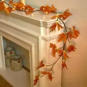 Fall Garland Maple Leaf Lights Thanksgiving Christmas Lighted with Timer Warm