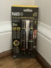 Klein Tools 2Piece 7-IN-1 + 6-IN-1 Metric Impact Flip Socket Set SAE & Metric 5”