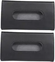 TOPPERFUN 2Pcs Car Visor Tissue Holder PU Leather Napkin Case Auto Organizer for Visor and Backseat Durable and Stylish Design for Keeping Your Car Neat and Tidy