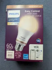 Philips60-Watt Equivalent A19 LED Smart Wi-Fi Tunable White Smart Light Bulb...