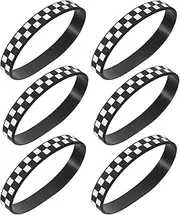 JUMPLAWN Silicone Checkered Wristband Set 12pcs Sports Themed Bracelets for Events