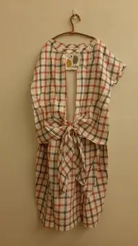 在飛比找Yahoo!奇摩拍賣優惠-whiple亞麻格子洋裝