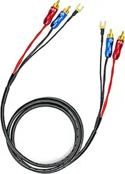 KKCable FO-I Dual RCA to Dual RCA Interconnect Cable with Ground Wire - 3M (9.84ft)