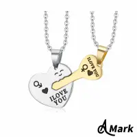 在飛比找momo購物網優惠-【A MARK】鈦鋼項鍊 情侶項鍊/愛心鑰匙造型情侶鈦鋼項鍊