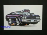 Muscle Machines Print Art Poster 1969 Chevrolet Chevelle Rohan Day 11" by 17"