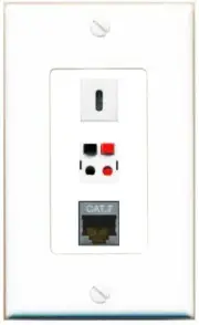 3 Port 1 Gang Jack Face Cover Cable Plastic CAT7 SPEAKER USBC Wall Plate