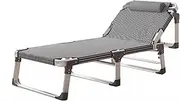 Aluminum Alloy Foldable Camping Bed Height Adjustable Camp Bed Breathable Folding Guest Bed Widen 68cm/26.7in for Adults