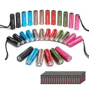 30-Pack Mini Flashlight Set Aluminum LED Handheld Torches with Lanyard Assort...