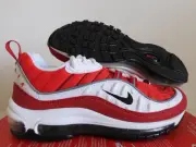 WMNS NIKE AIR MAX 98 WHITE-BLACK-GYM RED SZ 7.5 RARE! [AH6799-101]