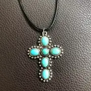 Vintage Pendant Necklace Choker Turquoise Necklace Clavicle Chain Necklace