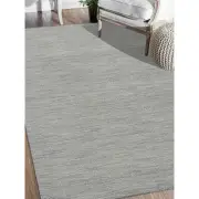 10 x 10 ft. Hand Knotted Gabbeh Wool Solid Square Area Rug Light Blue