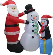 Heavy Duty 6 Foot Tall Inflatable Light up Holiday Christmas Santa, Snowman, and