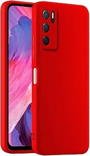 [HULLIN] Colourful Silicone Mobile Phone Case, Suitable for Oppo A16 / Oppo A16s / Oppo A54s (6.52 Inches) - China Red