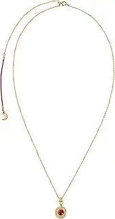 [AUROZIA] 「Luminous」Solid 925 Sterling Silver, 18K Gold/White Gold Plated Garnet the Sun Fire Pendant Gemstone Necklace