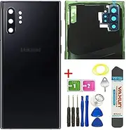 Galaxy Note 10 Plus Back Glass Cover Housing Door W/Camera Glass Lens and Tape Parts for Samsung Galaxy Note10 Plus, Note 10+, 5G Tools + Eject Pin + Protective Case (Aura Black)