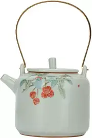 6.3" Chinese Ru Kiln Handle Pot Ceramic Teapot Kung Fu Tea Set Retro Kettle Gift