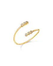 Zoe Chicco 14K Yellow Gold Bezel Diamonds Bypass Ring