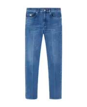 Versace Logo-Patch Slim-Cut Denim Jeans 31,32 Blue