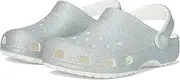 [Crocs] Unisex Kid's Classic Iridescent Glitter Cgk Clog, White, 4 US
