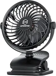 Portable 4 Speeds Clip-on Baby Stroller Fan with Quiet Operation, Strong Clasp, USB Powered, Rechargeable Battery Operated Fan, Personal Desk Fan, Strong Clamp