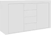 vidaXL Sideboard Indoor Living Room Bedroom Office Buffet Home Organiser Side Cabinet Drawer Storage Furniture White Engineered Wood