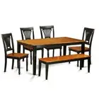 6 PC Dining room set with bench-Kitchen Tables and 4 Dining ...