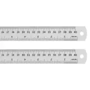2pcs Steel Ruler 40cm 16 Inch Aluminum with Conversion Table