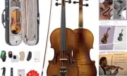 Violin 4/4 Full Set Size, Fiddle Solid Spruce Wood Tiger Pattern for