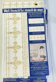 Wall Stencil Classic Molding By Plaid Stencil Decor+Folk Art One Stroke Brush