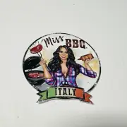 Miss BBQ Italy Edith Mattiuzzo BBQ Not Just Men Stuff Decal Sticker 3 1/2” NEW!
