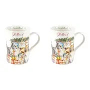 2PK Merry Muddy Paws Shetland 360ml Coffee/Tea WaterMug Drinking Cup Bone China