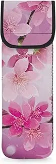 Flashideas Flat Iron Case Heat Resistant Neoprene Curling Iron Cover Bag with Pocket Curling Iron Organizers and Storage, Cherry Blossom, One Size