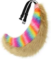 COSYEARS Faux Fur Animal Fox Wolf Tail Fursuit Furry Handmade Fluffy Plush Cosplay Costume Accessories Halloween Party