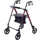 EQUIPMED 4 Wheel Lightweight Rollator Walker, Aluminium Frame, Seat, Carry Bag,